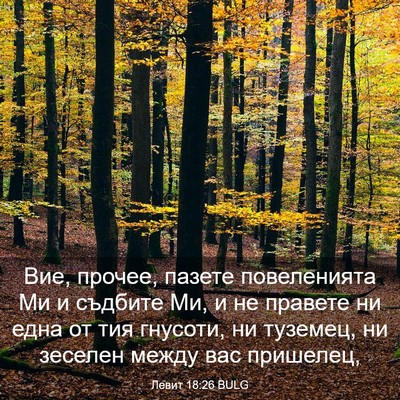 Picture 03 - Левит 18:26 BULG - Вие, прочее, пазете - Bible Verse Picture