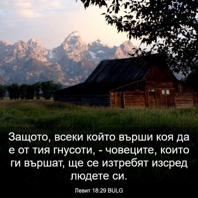 Picture 03 - Левит 18:29 BULG - Защото, всеки който върши - Bible Verse Picture
