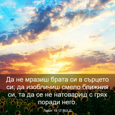 Picture 03 - Левит 19:17 BULG - Да не мразиш брата си в - Bible Verse Picture
