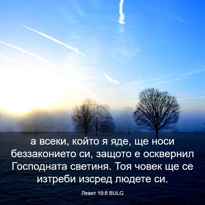 Picture 03 - Левит 19:8 BULG - а всеки, който я яде, ще - Bible Verse Picture