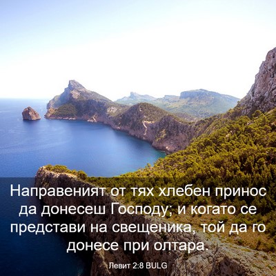 Picture 03 - Левит 2:8 BULG - Направеният от тях хлебен - Bible Verse Picture