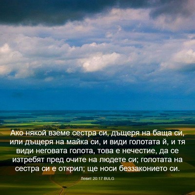 Picture 03 - Левит 20:17 BULG - Ако някой вземе сестра си, - Bible Verse Picture