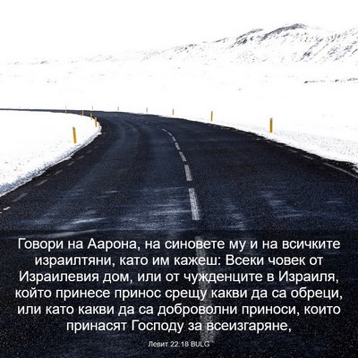 Picture 03 - Левит 22:18 BULG - Говори на Аарона, на - Bible Verse Picture