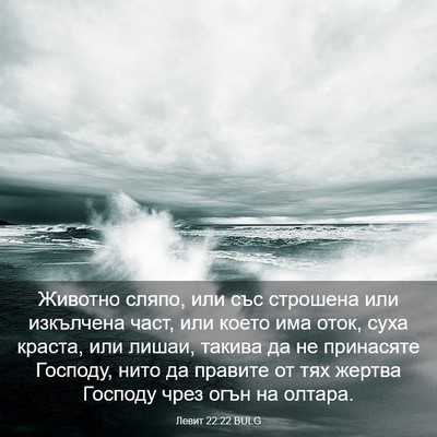 Picture 03 - Левит 22:22 BULG - Животно сляпо, или със - Bible Verse Picture