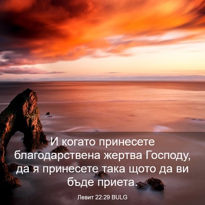 Picture 03 - Левит 22:29 BULG - И когато принесете - Bible Verse Picture