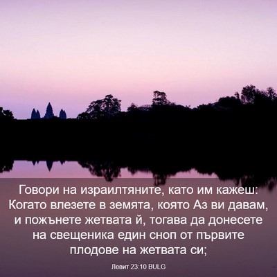Picture 03 - Левит 23:10 BULG - Говори на израилтяните, - Bible Verse Picture