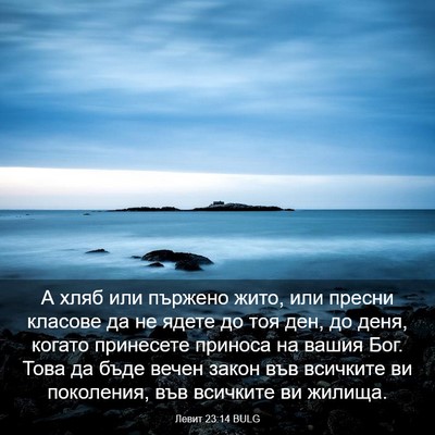 Picture 03 - Левит 23:14 BULG - А хляб или пържено жито, - Bible Verse Picture