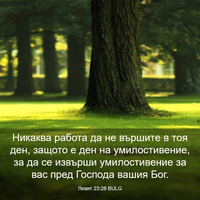 Picture 03 - Левит 23:28 BULG - Никаква работа да не - Bible Verse Picture