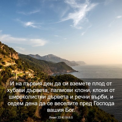Picture 03 - Левит 23:40 BULG - И на първия ден да си - Bible Verse Picture