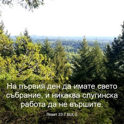 Picture 03 - Левит 23:7 BULG - На първия ден да имате - Bible Verse Picture