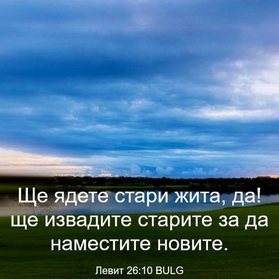 Picture 03 - Левит 26:10 BULG - Ще ядете стари жита, да! ще - Bible Verse Picture