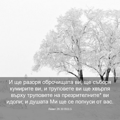 Picture 03 - Левит 26:30 BULG - И ще разоря оброчищата ви, - Bible Verse Picture