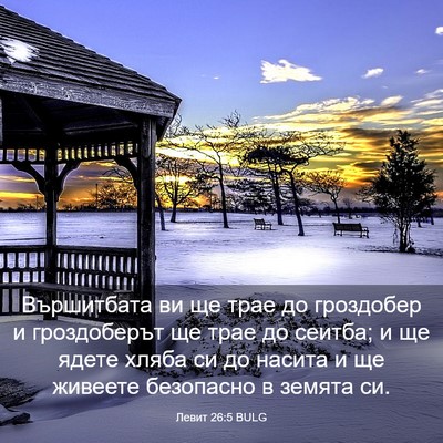 Picture 03 - Левит 26:5 BULG - Вършитбата ви ще трае до - Bible Verse Picture