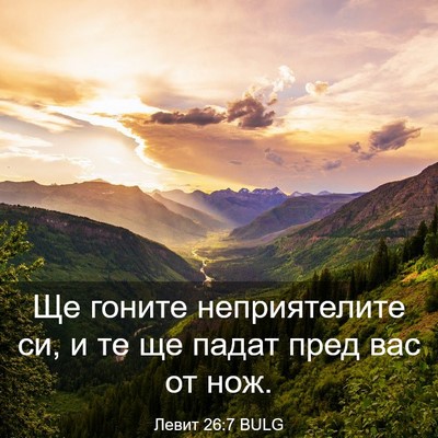 Picture 03 - Левит 26:7 BULG - Ще гоните неприятелите си, - Bible Verse Picture