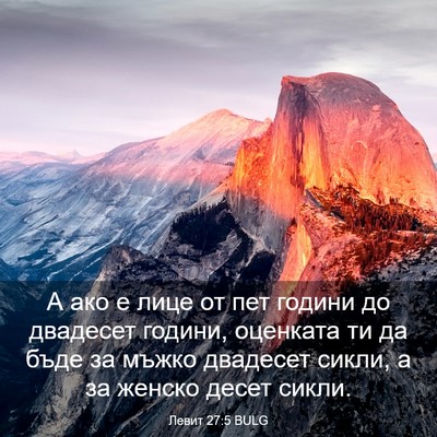 Picture 03 - Левит 27:5 BULG - А ако е лице от пет години - Bible Verse Picture