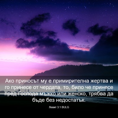 Picture 03 - Левит 3:1 BULG - Ако приносът му е - Bible Verse Picture