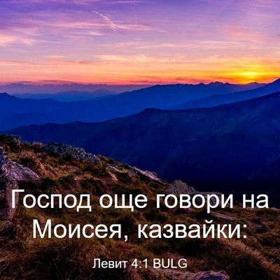 Picture 03 - Левит 4:1 BULG - Господ още говори на - Bible Verse Picture