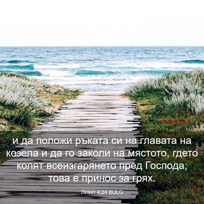 Picture 03 - Левит 4:24 BULG - и да положи ръката си на - Bible Verse Picture