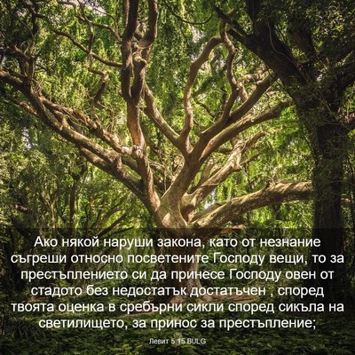 Picture 03 - Левит 5:15 BULG - Ако някой наруши закона, - Bible Verse Picture
