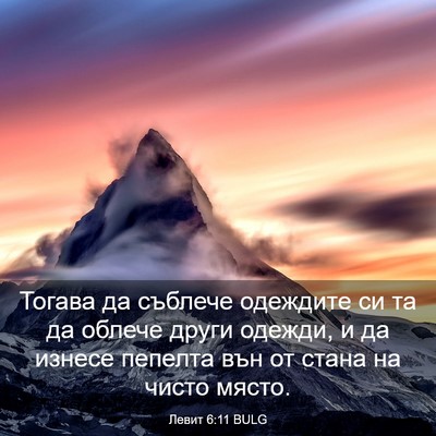 Picture 03 - Левит 6:11 BULG - Тогава да съблече одеждите - Bible Verse Picture