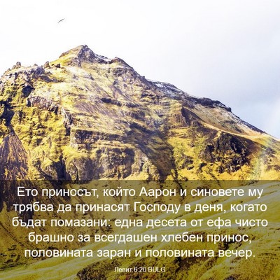 Picture 03 - Левит 6:20 BULG - Ето приносът, който Аарон и - Bible Verse Picture