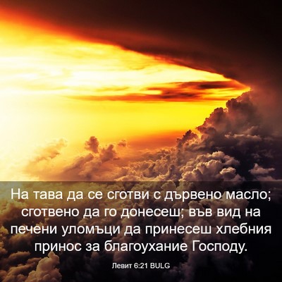 Picture 03 - Левит 6:21 BULG - На тава да се сготви с - Bible Verse Picture