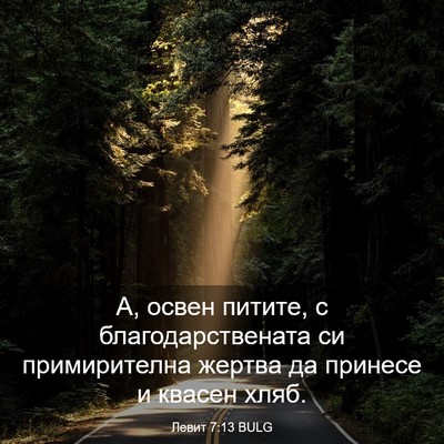 Picture 03 - Левит 7:13 BULG - А, освен питите, с - Bible Verse Picture