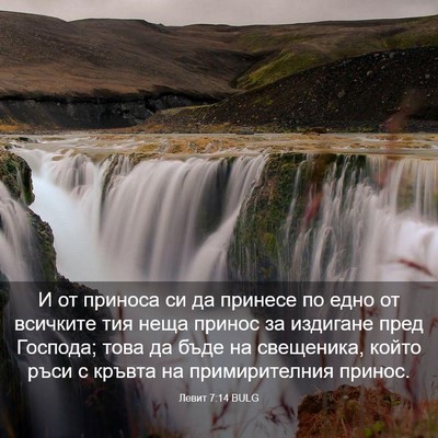 Picture 03 - Левит 7:14 BULG - И от приноса си да принесе - Bible Verse Picture