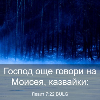 Picture 03 - Левит 7:22 BULG - Господ още говори на - Bible Verse Picture