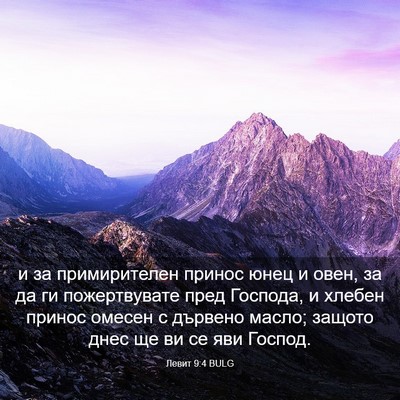 Picture 03 - Левит 9:4 BULG - и за примирителен принос - Bible Verse Picture