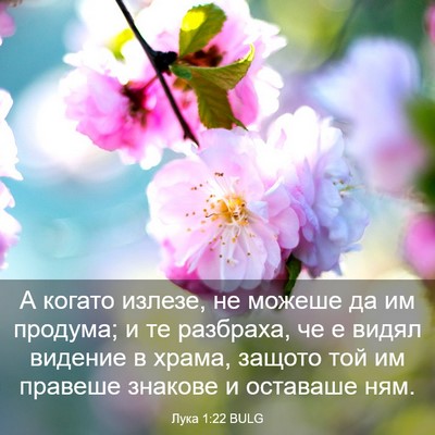 Picture 03 - Лука 1:22 BULG - А когато излезе, не можеше - Bible Verse Picture