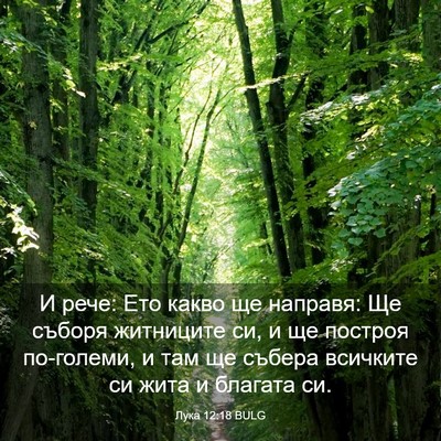 Picture 03 - Лука 12:18 BULG - И рече: Ето какво ще - Bible Verse Picture