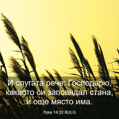 Picture 03 - Лука 14:22 BULG - И слугата рече: Господарю, - Bible Verse Picture