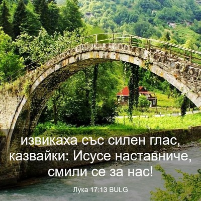 Picture 03 - Лука 17:13 BULG - извикаха със силен глас, - Bible Verse Picture