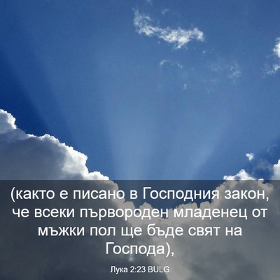 Picture 03 - Лука 2:23 BULG - (както е писано в Господния - Bible Verse Picture