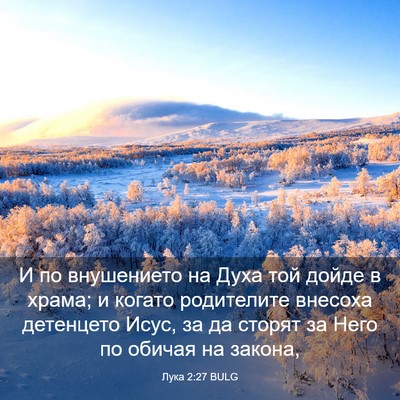 Picture 03 - Лука 2:27 BULG - И по внушението на Духа той - Bible Verse Picture