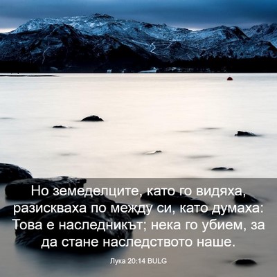 Picture 03 - Лука 20:14 BULG - Но земеделците, като го - Bible Verse Picture