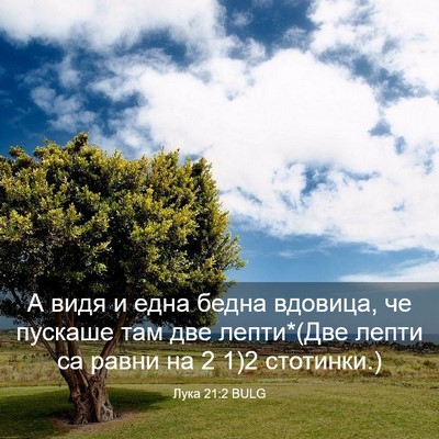 Picture 03 - Лука 21:2 BULG - А видя и една бедна - Bible Verse Picture