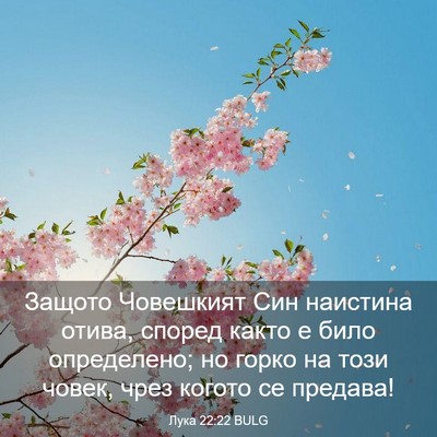 Picture 03 - Лука 22:22 BULG - Защото Човешкият Син - Bible Verse Picture