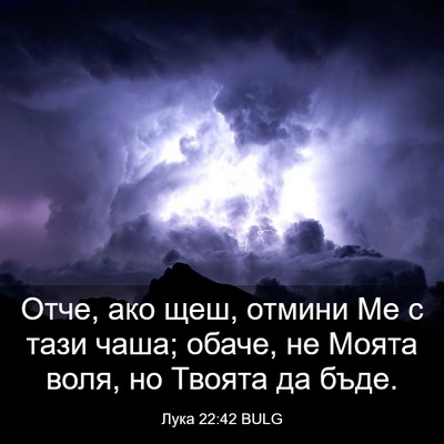 Picture 03 - Лука 22:42 BULG - Отче, ако щеш, отмини Ме с - Bible Verse Picture