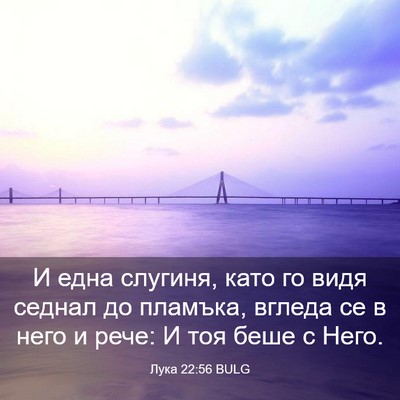 Picture 03 - Лука 22:56 BULG - И една слугиня, като го - Bible Verse Picture