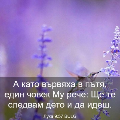 Picture 03 - Лука 9:57 BULG - А като вървяха в пътя, един - Bible Verse Picture
