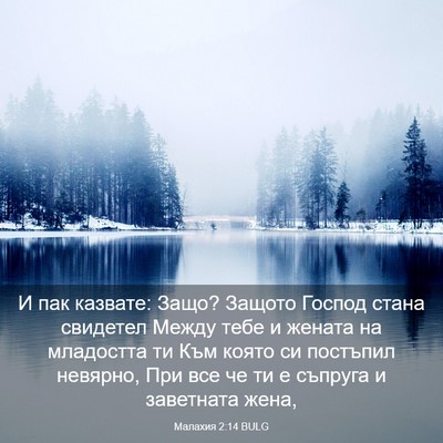 Picture 03 - Малахия 2:14 BULG - И пак казвате: Защо? Защото - Bible Verse Picture