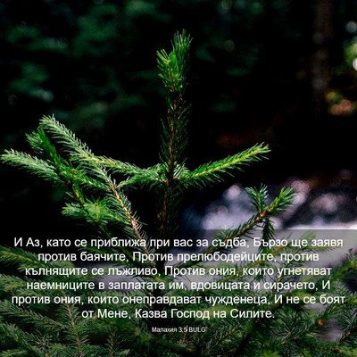 Picture 03 - Малахия 3:5 BULG - И Аз, като се приближа при - Bible Verse Picture