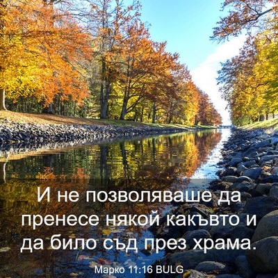 Picture 03 - Марко 11:16 BULG - И не позволяваше да - Bible Verse Picture