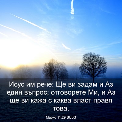 Picture 03 - Марко 11:29 BULG - Исус им рече: Ще ви задам и - Bible Verse Picture