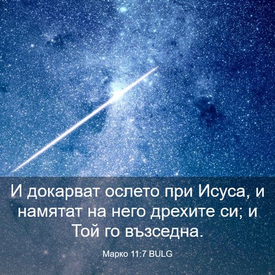 Picture 03 - Марко 11:7 BULG - И докарват ослето при - Bible Verse Picture