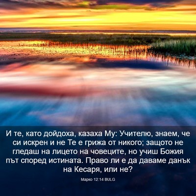 Picture 03 - Марко 12:14 BULG - И те, като дойдоха, казаха - Bible Verse Picture