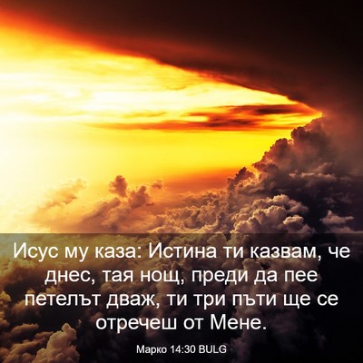 Picture 03 - Марко 14:30 BULG - Исус му каза: Истина ти - Bible Verse Picture