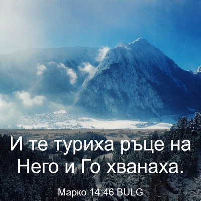 Picture 03 - Марко 14:46 BULG - И те туриха ръце на Него и - Bible Verse Picture